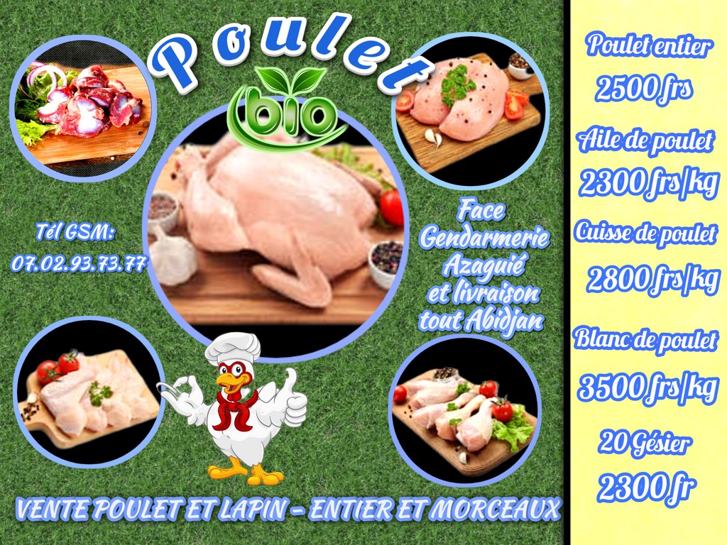 vente de poulet et lapin bio